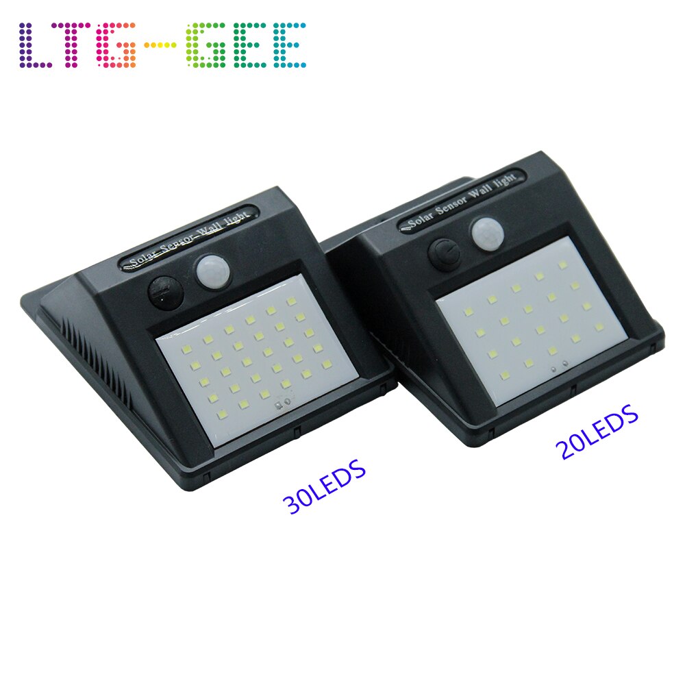 20 30 LED Solar Light Outdoor Solar Lamp PIR Motion Sensor Solar Panel Night Security Wall Light Garden Yard Path Waterproof