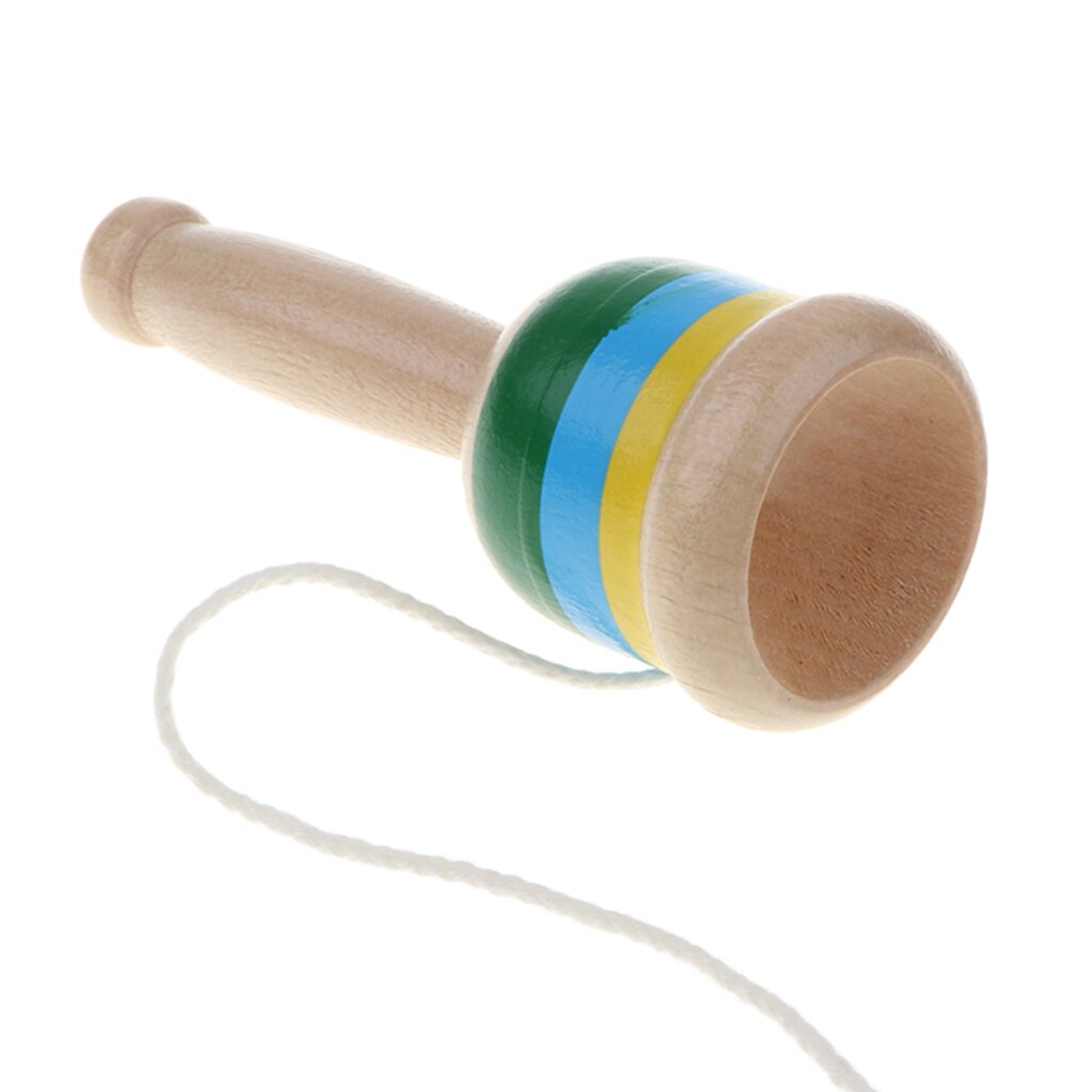 Di legno Kendama Colorata Dipinta Abilità Tazza Palla Bambini Giocattolo Educativo Rosso