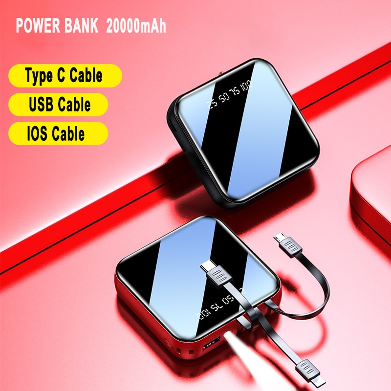 Power Bank 20000mAh Portable Charging Poverbank Mobile Phone External Battery Charger Powerbank 20000 mAh for Xiaomi Mi
