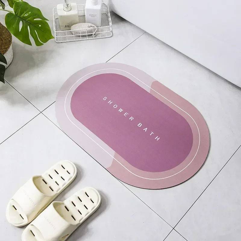 Saugfähige Badezimmer-Badematte, rutschfester Duschteppich, schnell trocknende Badematten, Küche, Eingang, Fußmatten, Heim-Fußmatte, Badewannen-Teppich: violet
