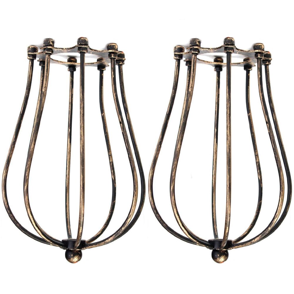 Vintage Style Lamp Cage Rustic State Set of 1/2/3/4 Fixture Metal Wire Cage Lamp Guard Lamp shades Bulb Guard Lamp Cage D30: 2 Pack