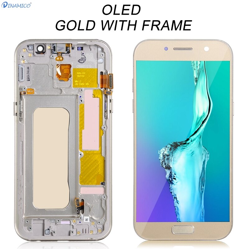 Dinamico A520 Display Voor Samsung Galaxy A5 Lcd A520F Display Touch Screen Digitizer Panel Assembly Met Frame: OLED GD With Frame