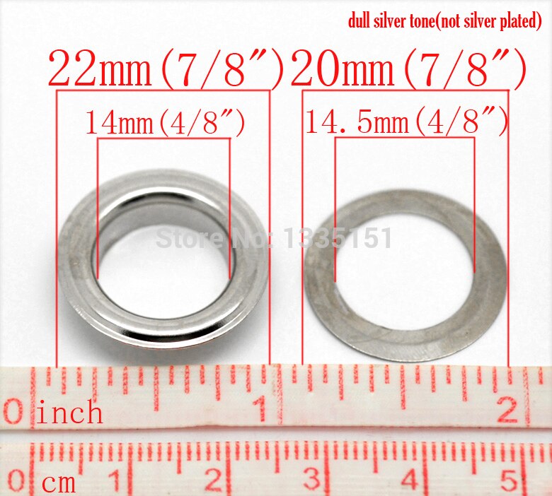 -100 Sets Silver Tone Shoe Shoelace Eyelets 22mmx5mm 20mm( 7/8"x 2/8") J1740
