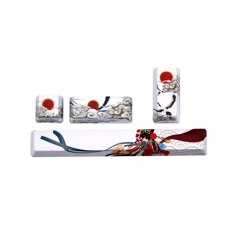 PBT Five Sides Dye-Subbed Keycap Space Bar 6.25U ESC Enter Keys Profile Keycaps For Diy Mechanical Keyboard: green