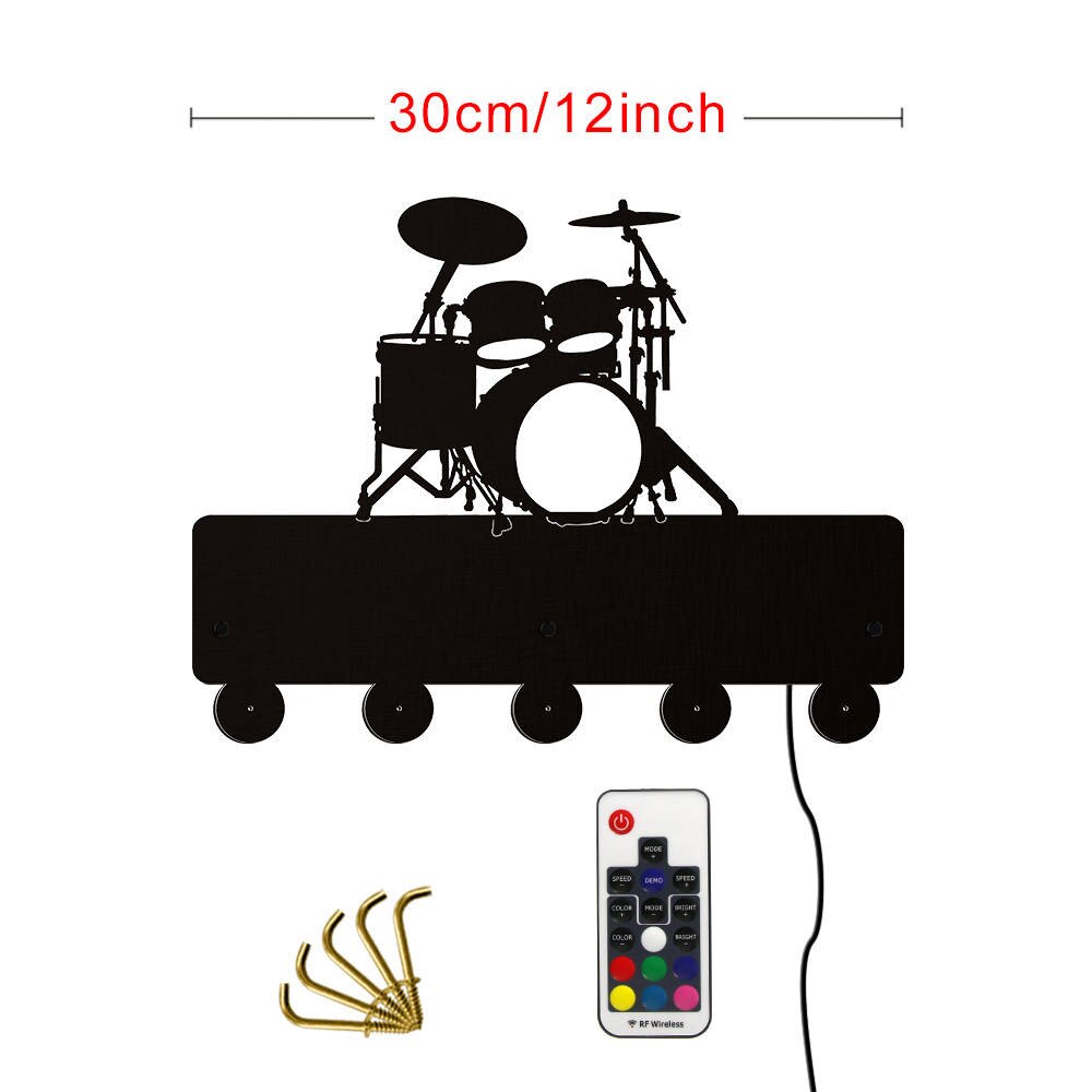 Drum Kit multicolor Verlichting Muur Coat Kleding... Grandado
