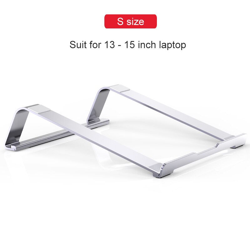 Laptop Stand Adjustable Tablet Bracket for 10-17 inch Tablets Support Notebook Aluminum Alloy Foldable Stand for MacBook: S size Silver