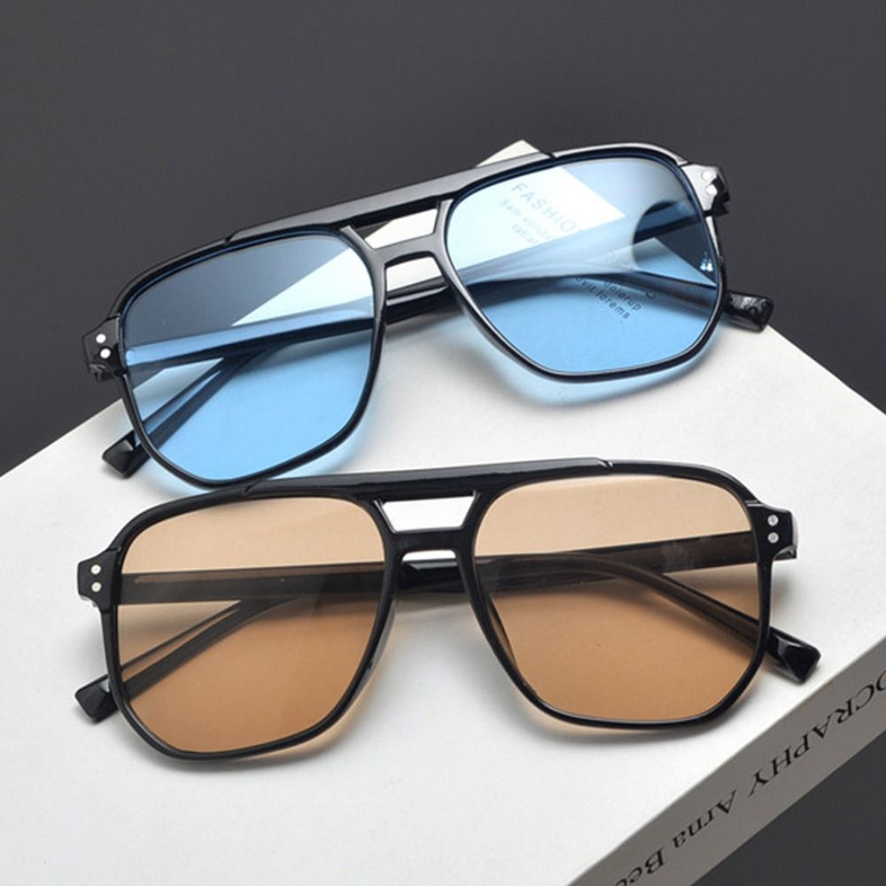 Gafas de sol con montura cuadrada Punk, accesorios de viaje Anti-UV, gafas de sol Retro, protección ocular para playa, gafas negras, decoración de verano