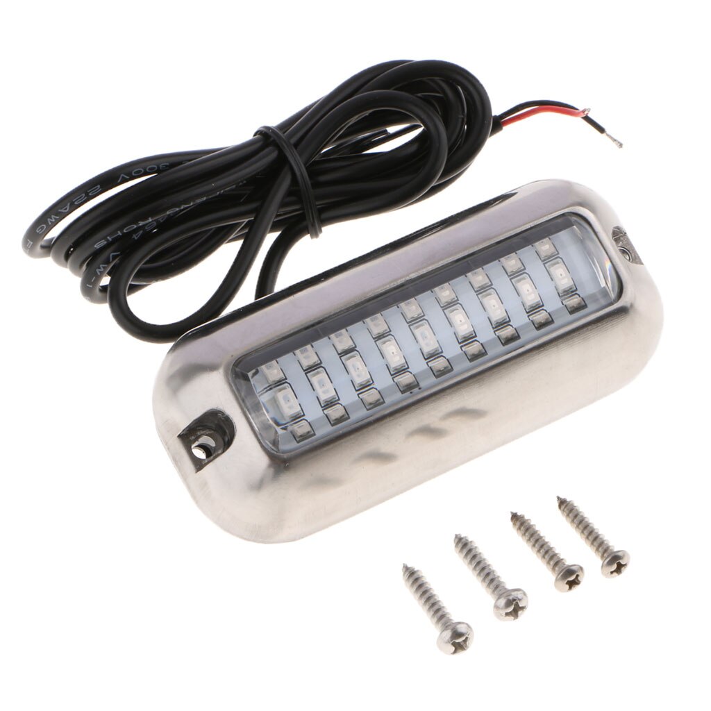 12V Stainless Steel 27LED Blue Underwater Pontoon Marine Boat Transom Lights