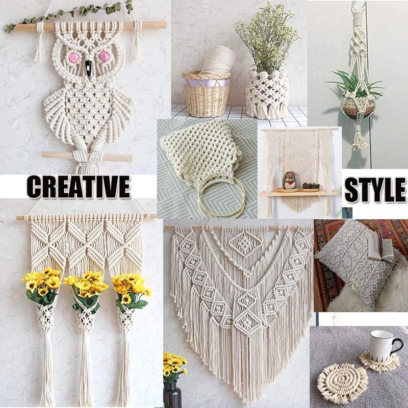 2mm3mm 4Mm 5Mm 6Mm 8Mm Macrame Touw Twisted String Katoenen Koord Voor Handgemaakte Natuurlijke Beige Touw diy Thuis Bruiloft Accessoires Cadeau