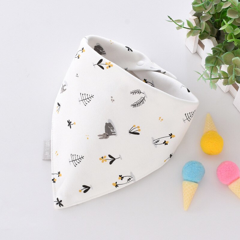 Baby Driehoek Slabbetjes Katoen Slabbetjes Cartoon Baby Speeksel Handdoek Feeding Schort Bandana Herbruikbare Doek Doekjes: WHT073N
