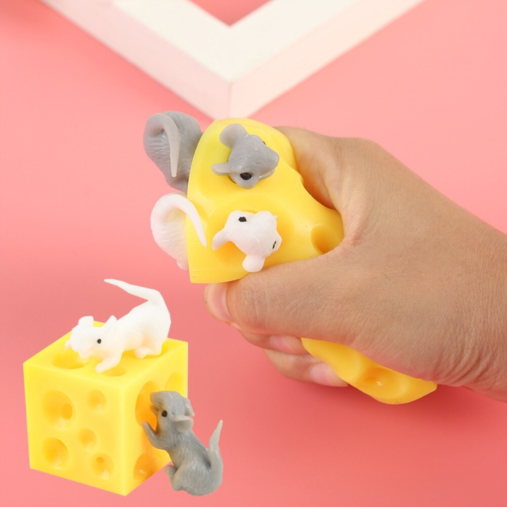 Mouse And Cheese Toy Sloth Hide And Seek Stress Relief Toy 2 Squishable Figures And Cheese Block Stress Busting Fidget Toys
