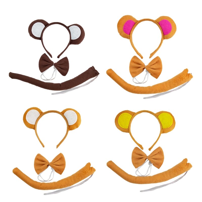 Ears Headbands Bows Tail Monkey Ears Party Decorations Cosplay Washing Face