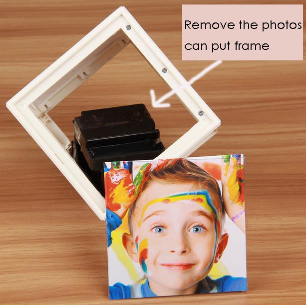 Marco de fotos eléctrico de rotación automática, decoración artística, marco de fotos de seis lados, Cubo de personalidad, Marco Dimensional de 360 grados