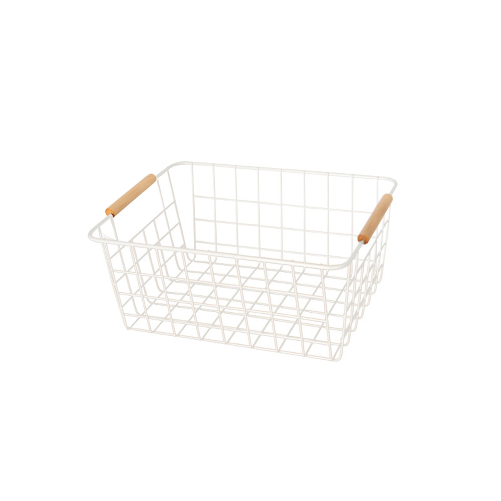 Japanese Style Iron Storage Basket with Interlining Detachable Simple Hollow Living Room Desktop Snack Basket: E