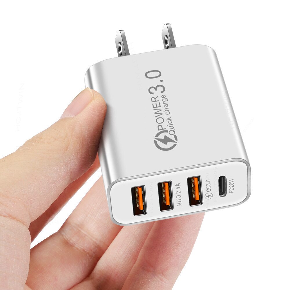 Universelles 5- v- 2a -ladegerät für mobiltelefone, typ-c-anschluss, europäischer und amerikanischer eu-/us-standard, ladeadapter für iphone und samsung: Weiß / Us-standard