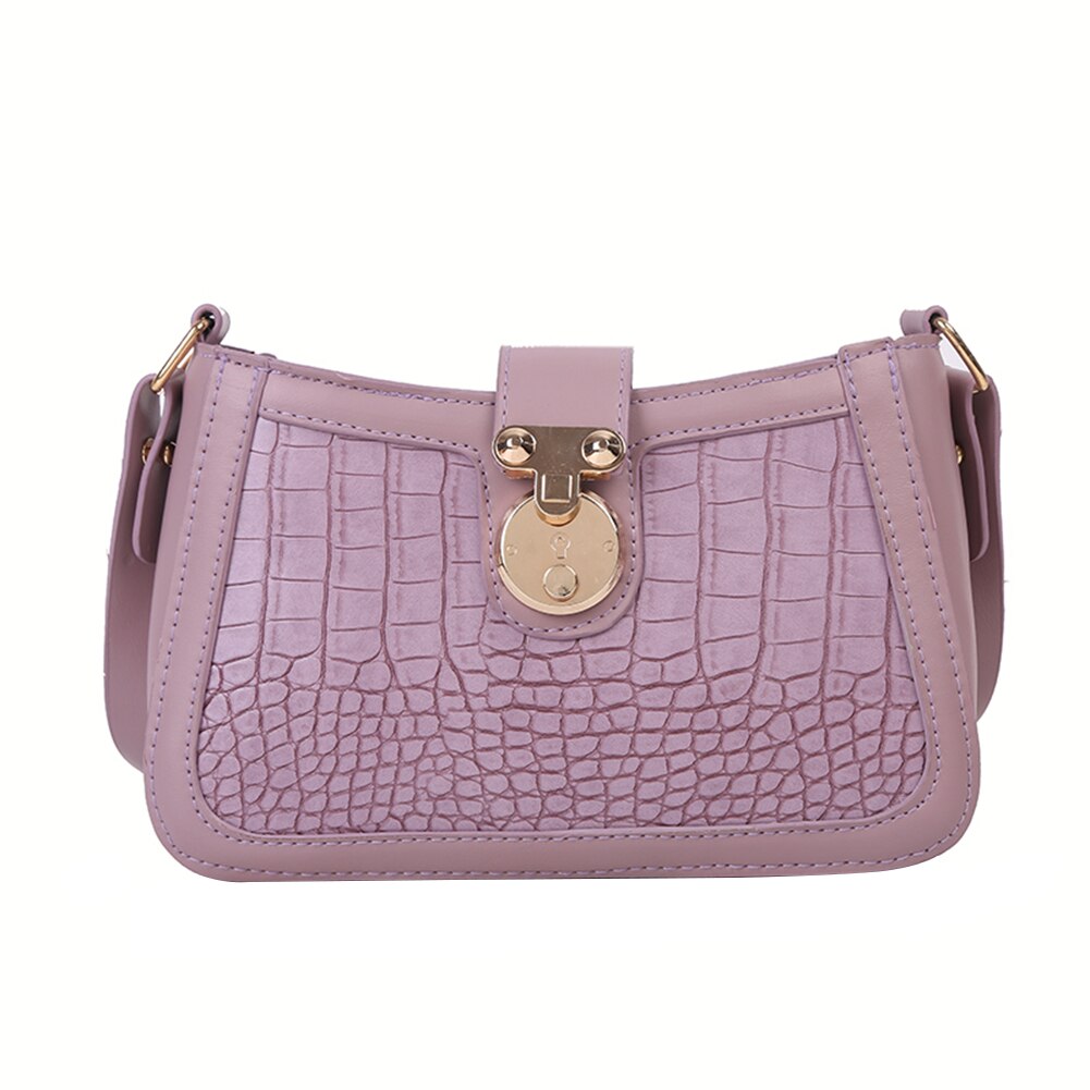 Lederen Crossbody Messenger Handtassen Vrouwen Pure Kleur Casual Hobo Schoudertassen Jeugd Dames Kleine Vierkante Tas: Paars