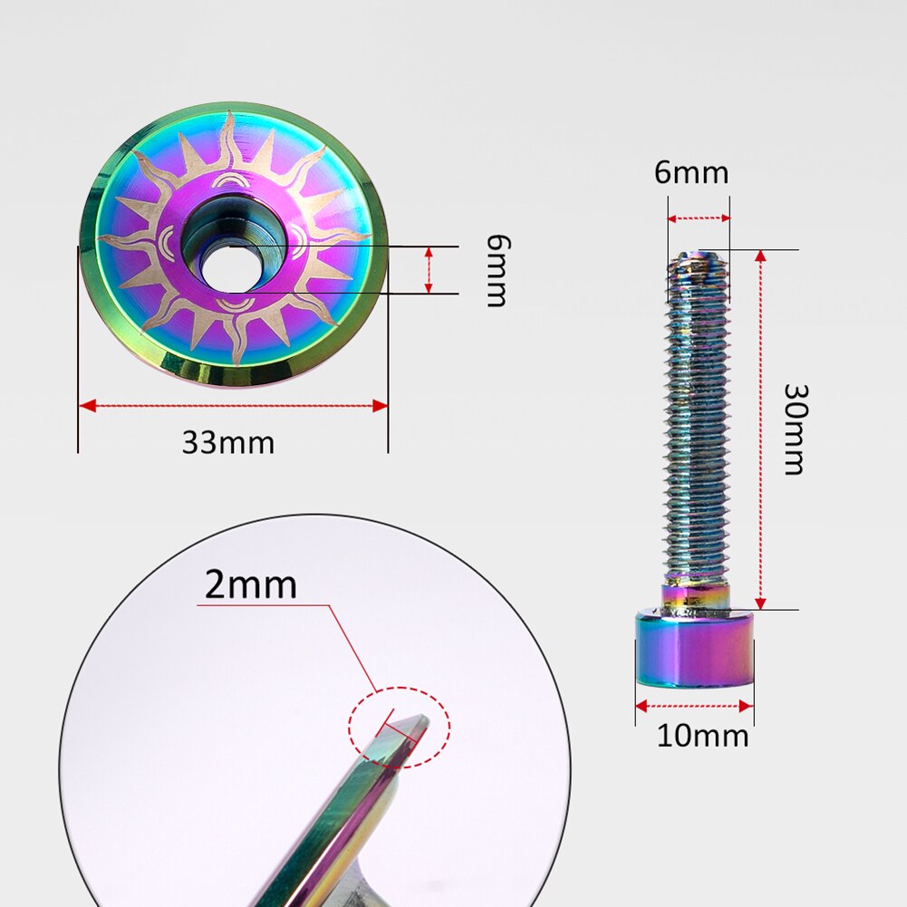 Bike Stem Cover aluminium alloy stem Top Cap only 5.2g Ultra light Bicycle Headset cover With Screw for 28.6mm Front Fork Tub