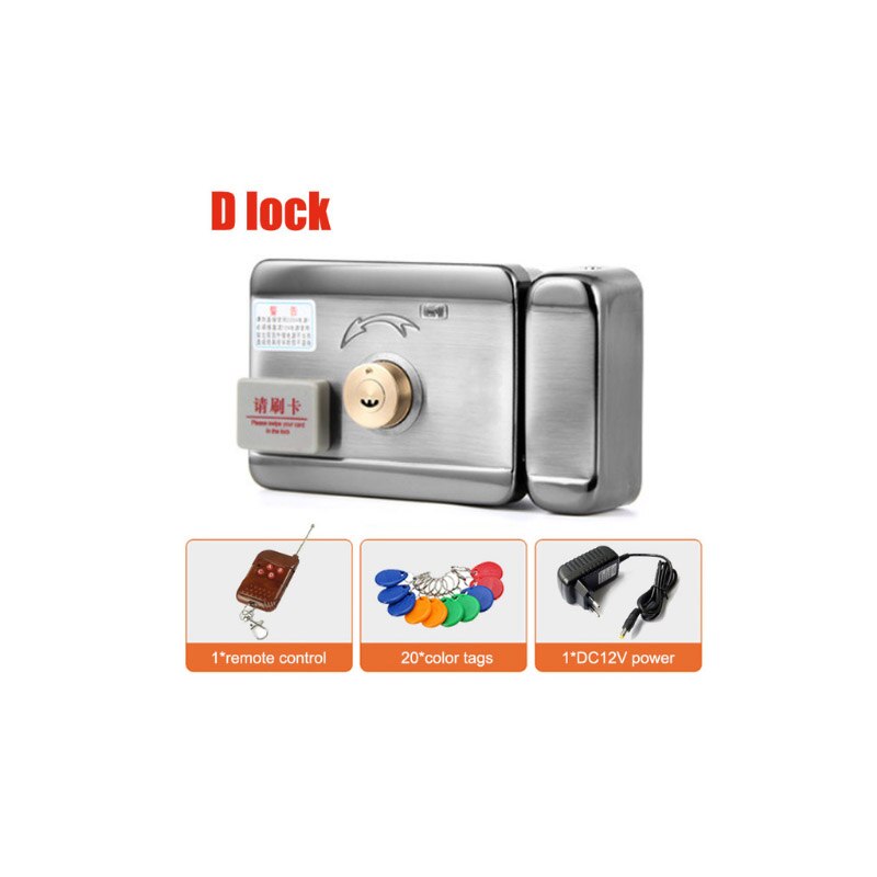 Smart ID Door & gate lock castle Access Control Electronic integrated RFID Door Rim lock RFID reader for home: kit 14