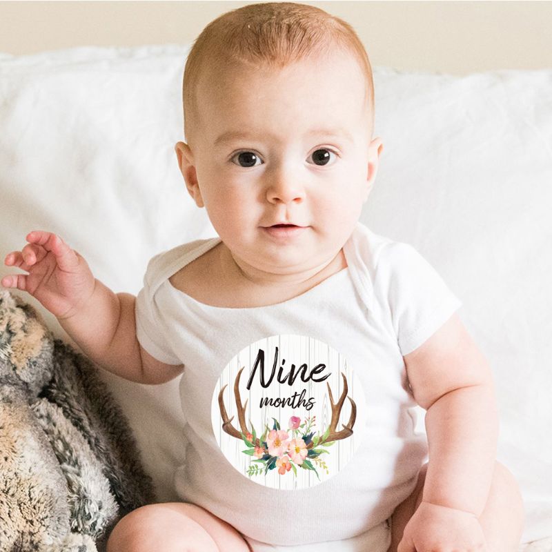 Autocollants de ventre de bébé 1 à 12 mois | Étiquette de partage de Photo mensuelle, neutre, pour la première année