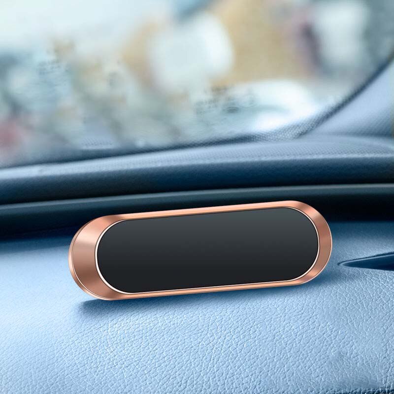 Soporte magnético para teléfono de coche, minitira de Metal para Samsung IPhone X Xr 11 Xiaomi, GPS: rose gold