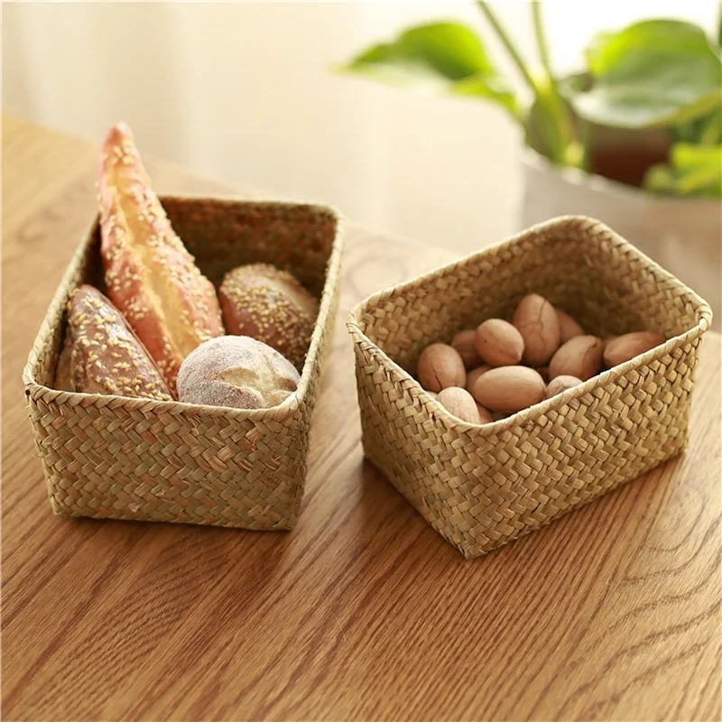 Korb geflecht Aufbewahrung skorb für Küche Obstschale Lebensmittel Brot Kleinigkeiten Veranstalter Rattan Picknick behälter Aufbewahrung koffer mx9191743