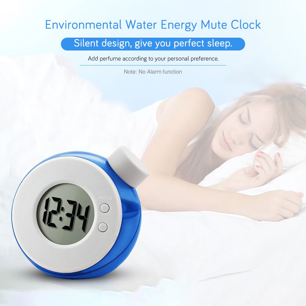 Cute Water Power Clock Digital Display Clock Calendar Timer Eco-Friendly Smart Clock for Desktop Home Children Christmas