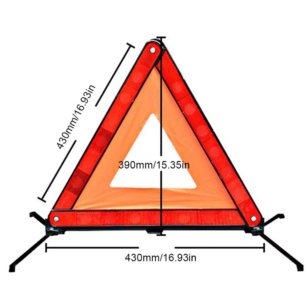 Car Tripod Warning Sign Dangerous Fault Stop Sign Car Reflective Tripod Safety Red Durable Day And Night