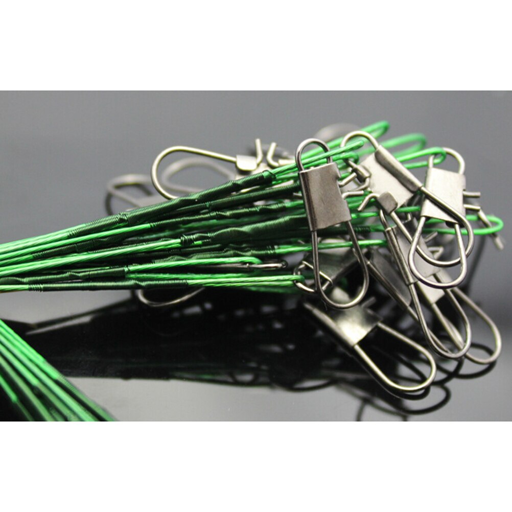 20Pcs Stainless Steel Wire Fishing Lure Trace Wire Leader Swivel Tackle Spinner Anti-bite Steel Fishing Line Sea Fishing Tackle