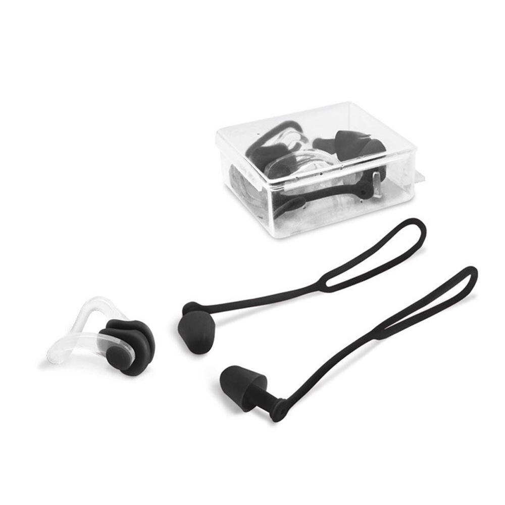 Svømmende ørepropper vanntett neseklips forhindrer vannstøyreduserende øreplugg mykt silikon svømmetur