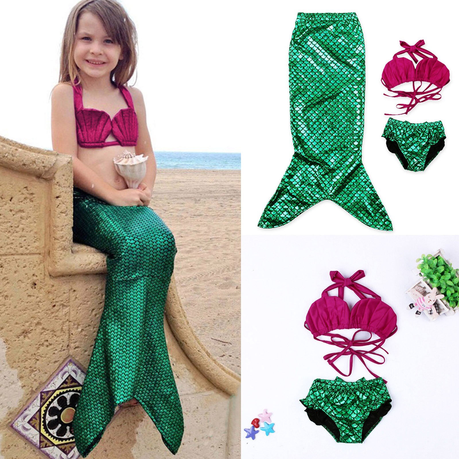 Einhorn Badeanzug Set Für Mädchen - Tankini Top + Shorts Mit UV-Schutz 50+