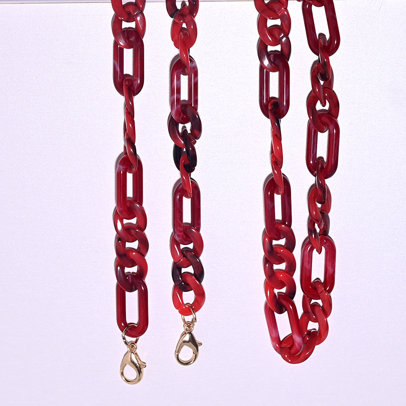 Nieuw acryl lenzenvloeistof ketting lanyard trendy zonnebril leesbril ketting bril accessoires MAAN GIRL: Donkergrijs
