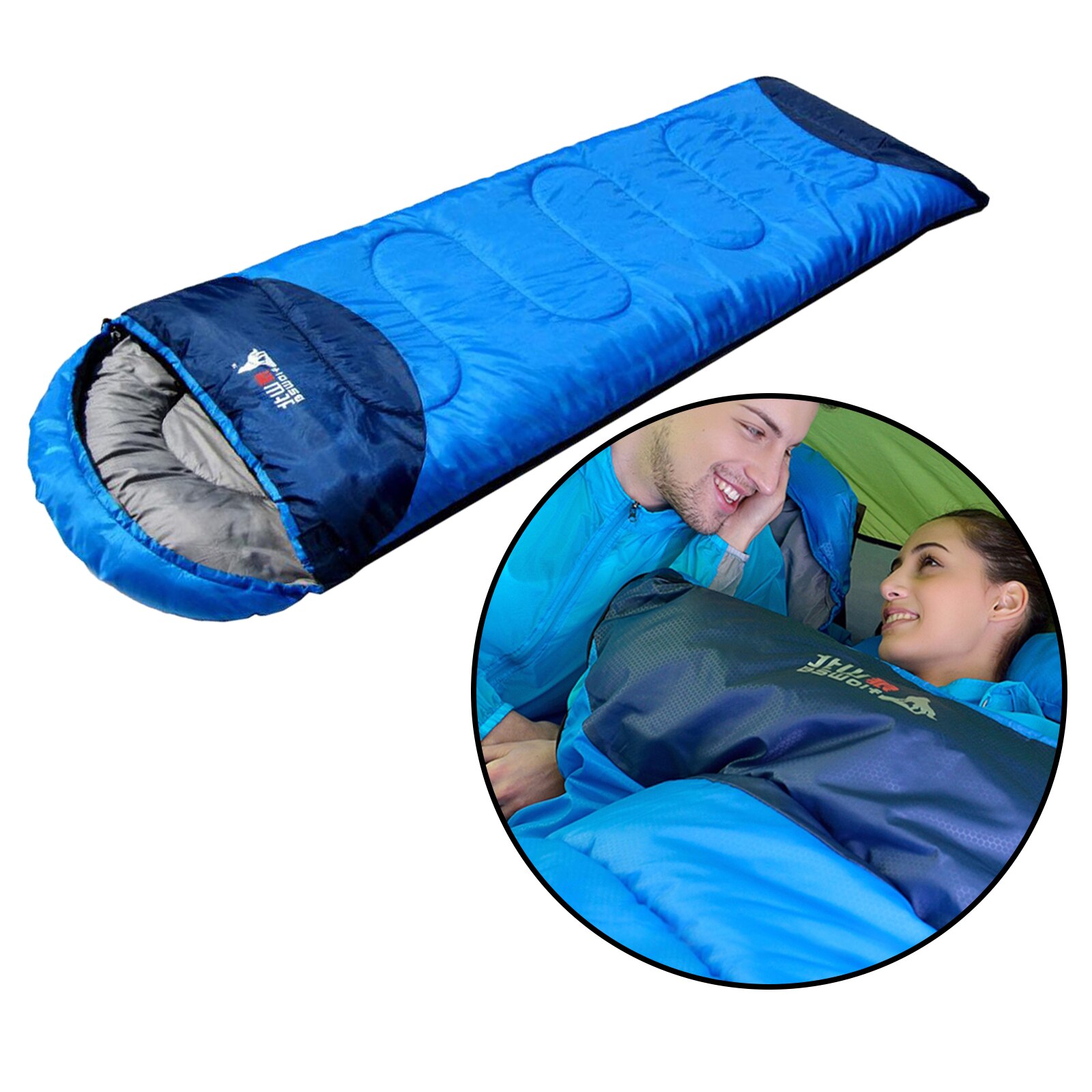 Camping Sleeping Bag Ultralight Waterproof 4 Season Warm Envelope Backpacking Sleeping Bag for Outdoor Traveling Hiking: Blue  1.8KG