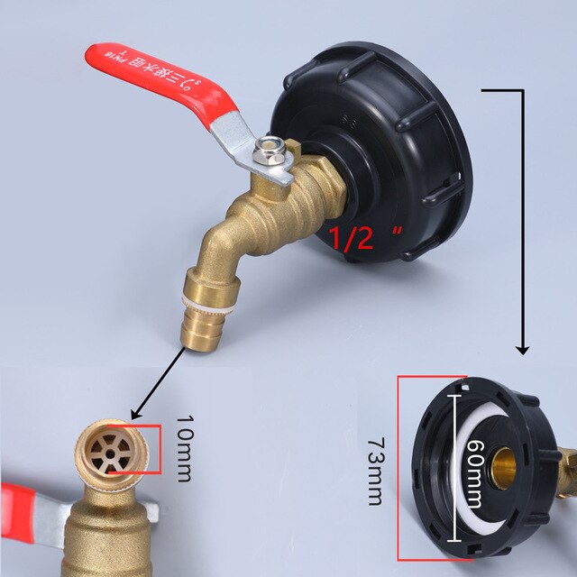 S60 * 6 Ibc Tank Adapter 1000L Ibc Tank Fittingen Tuinslang Connector Vervanging Valve Fitting: 3