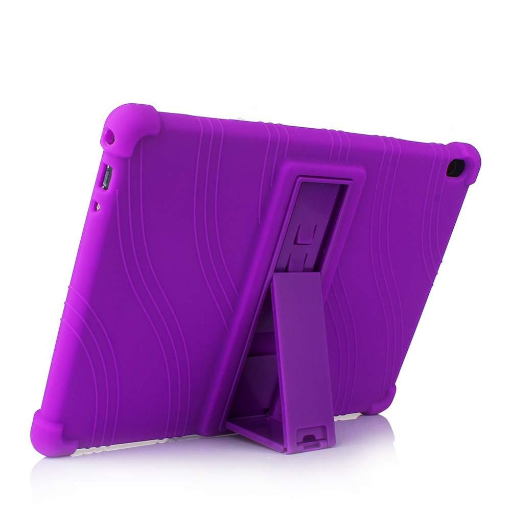 Funda de silicona para Lenovo Tab 4 10 plus Tablet cubierta Funda TB-X704N TB-X704F TB-X704L plegable suave de cuerpo completo proteger soporte Shell: purple