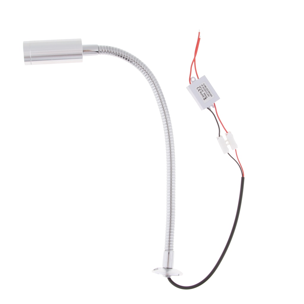 Vægmonteret læselampe led svanehals kortlampe  dc 12v 2w 150lm