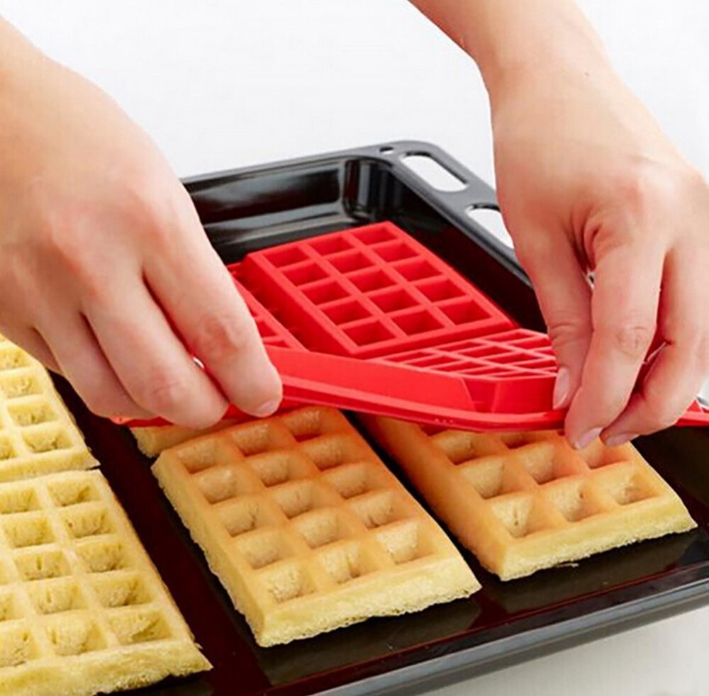 Silicone Mini Waffles Pan Cake Baking Baked Muffin Cake Chocolate Mold Tray DIY Waffle silicone cake mold utensile patisserie