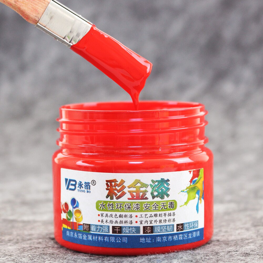 Peinture rouge à base d'eau, laque métallique, 100g, pour meubles de coloration sur verre et bois, décoration murale, Arts du dessin