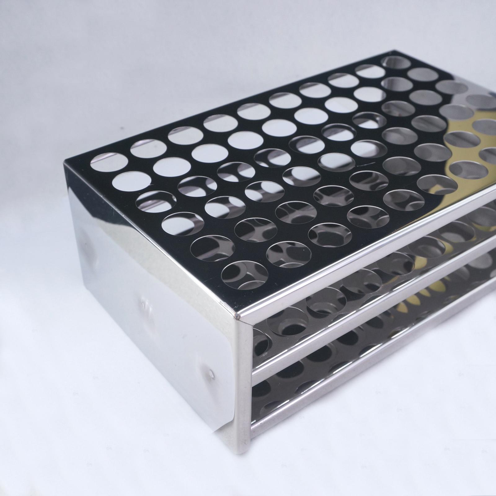 17.5mm Diam x 60 Holes Stainless Steel Test Tube Rack Holder Storage Lab Stand