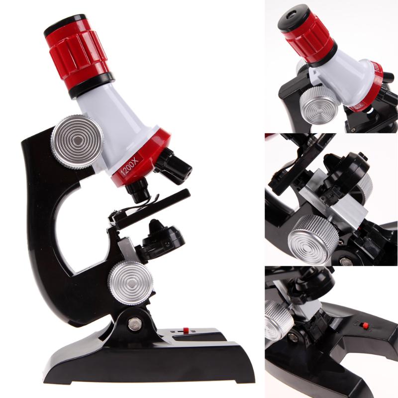 Microscoop Kit Science Lab LED 100-1200X Biologische Microscoop Thuis Educatieve Speelgoed voor Kids Optische Instrumenten