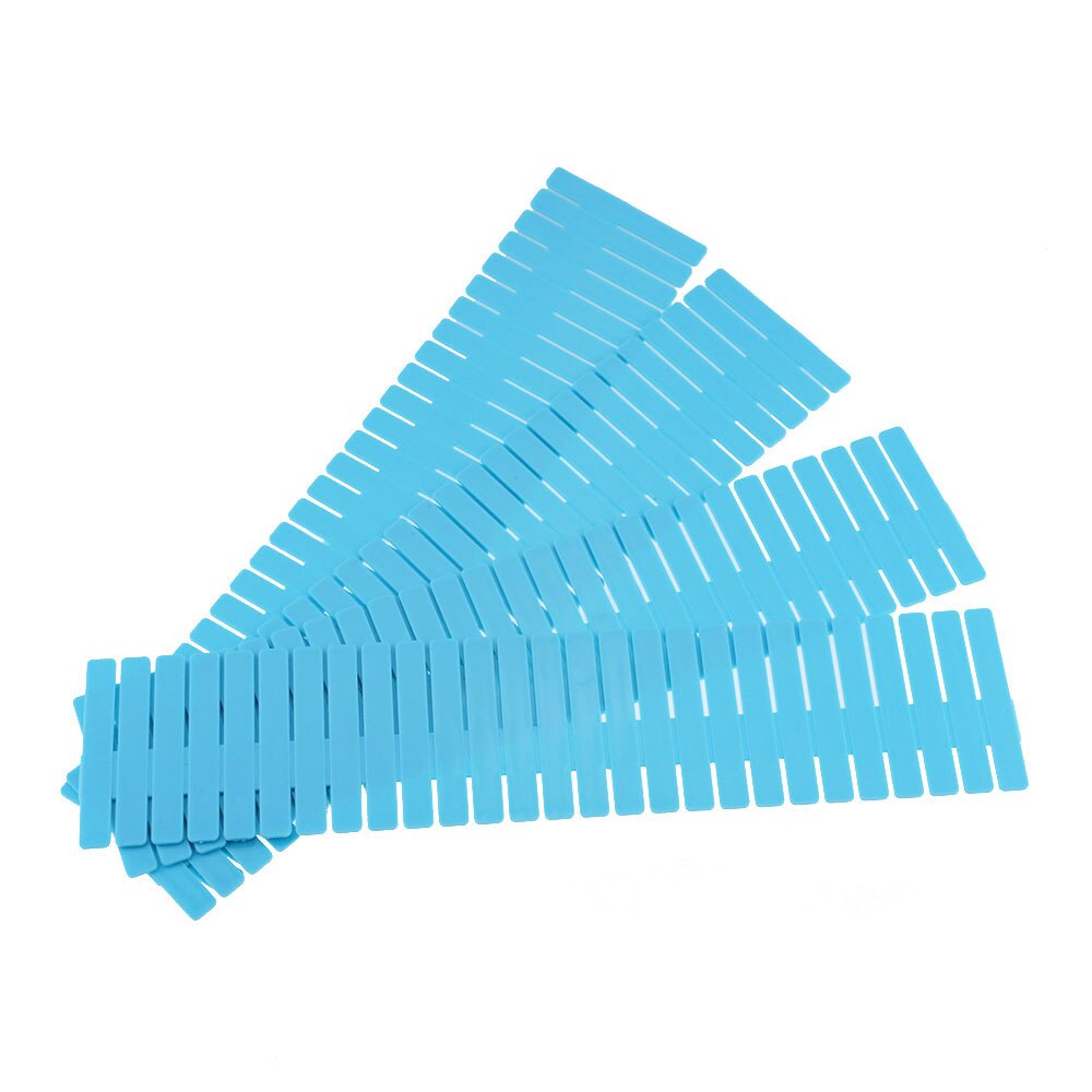 4PCS plastic drawer divider DIY grid divider household storage storage box underwear socks grid sorting grid free combination: Blue / 25X7cm