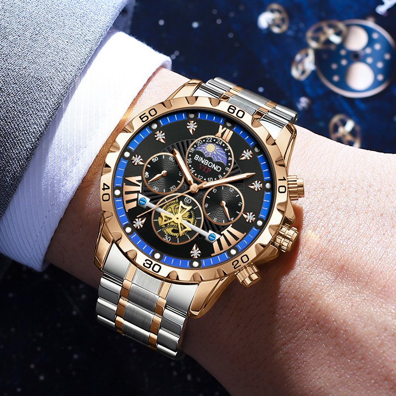 2024 Luxe Automatische Mechanische Horloge Voor Mannen Holle Tourbillon Waterdicht Lichtgevende Datum Week Rvs Heren Horloges