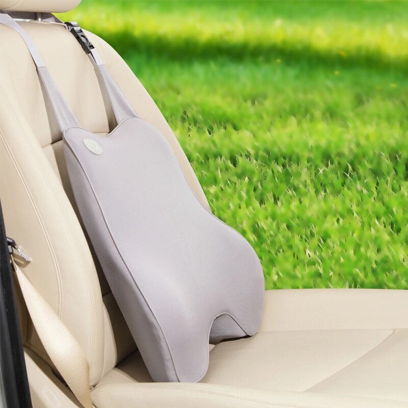 Vacuum compression Upgrade lumbar support cushion Spine Correct Memory Foam Cushion Massage Support Pad Car Pillows: Gold