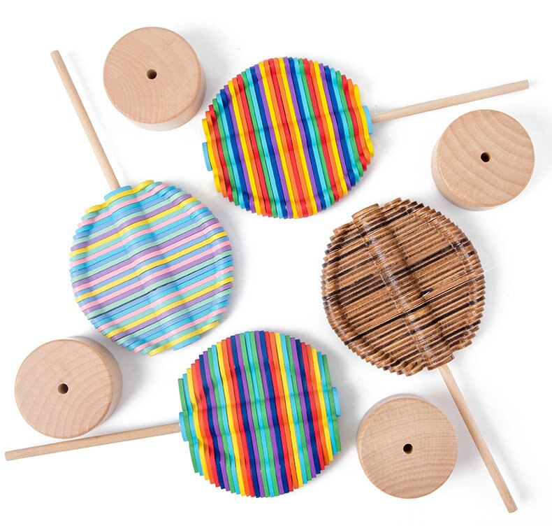 1 PC Fibonacci Sequence Wooden Toys Rotary Spin lollipop Toy Stress Relief bar Toys Funny Colorful Children Toy