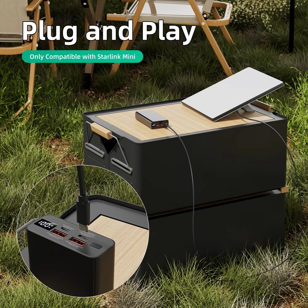 Voor Starlink Gen3 Mini Kabel 2/3/5m voor Starlink Mini Power Type-C Ingang vervanging Kabel Waterdichte Buitendeur Jack Opladen