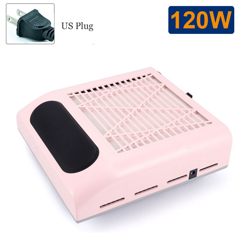 120W odkurzacz robić paznokci wentylator robić manicure pedicure pochłaniacz kurzu z wymiennym filtrem robić usuwania kurzu robić salonu: różowy-US