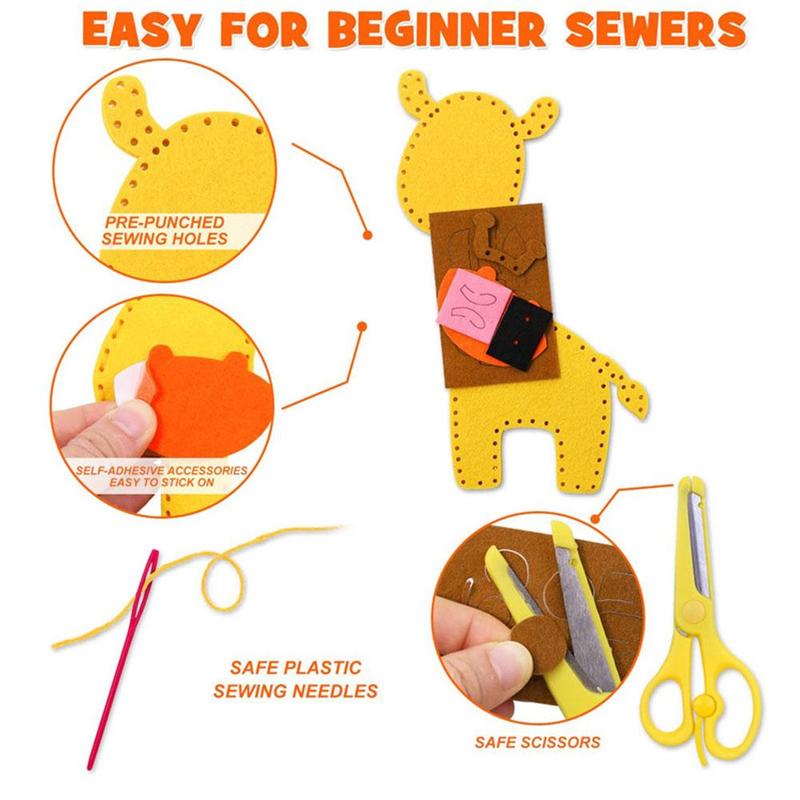 Handmade Sewing Suit Animal Kit Diy Sewing Felt Cloth Animal Toy Girl Art Toy