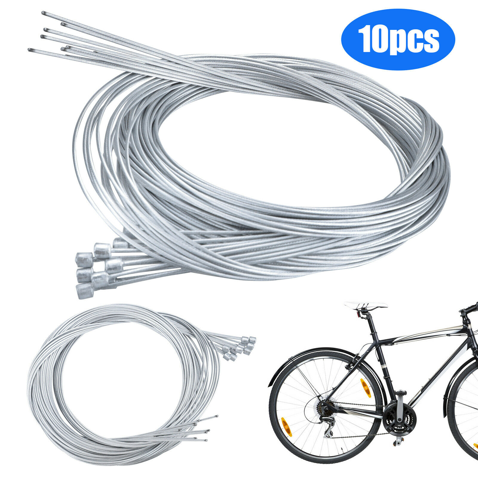 10PCS Bike Shift Cable, Bike Shift Cables, Premium Bike Shifter Cables, Bicycle Shift Wire Kit for Mountain, Road, City Bicycle