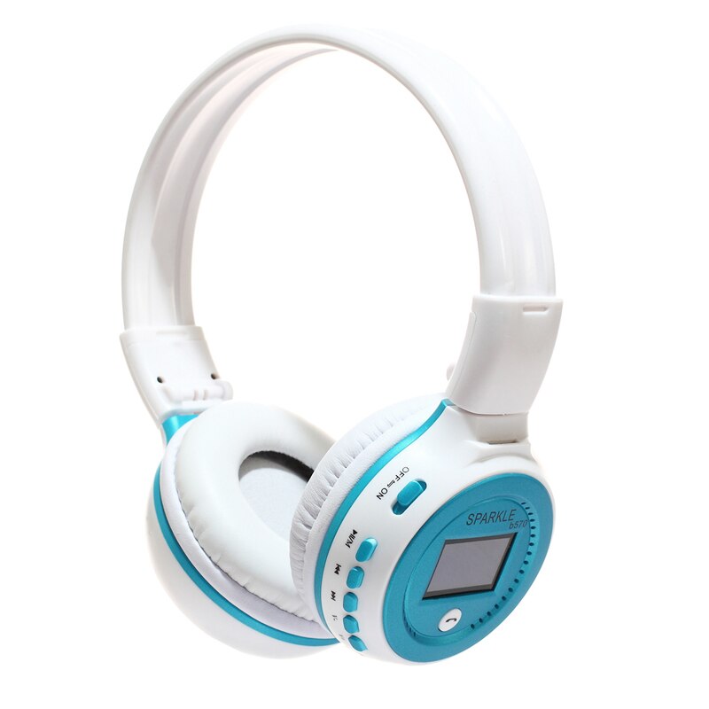 ZEALOT B570 Stereo Bluetooth Wireless Headphone With Mic Handsfree Headset with fm radio for iPhone Samsung Support TF Card: Blue