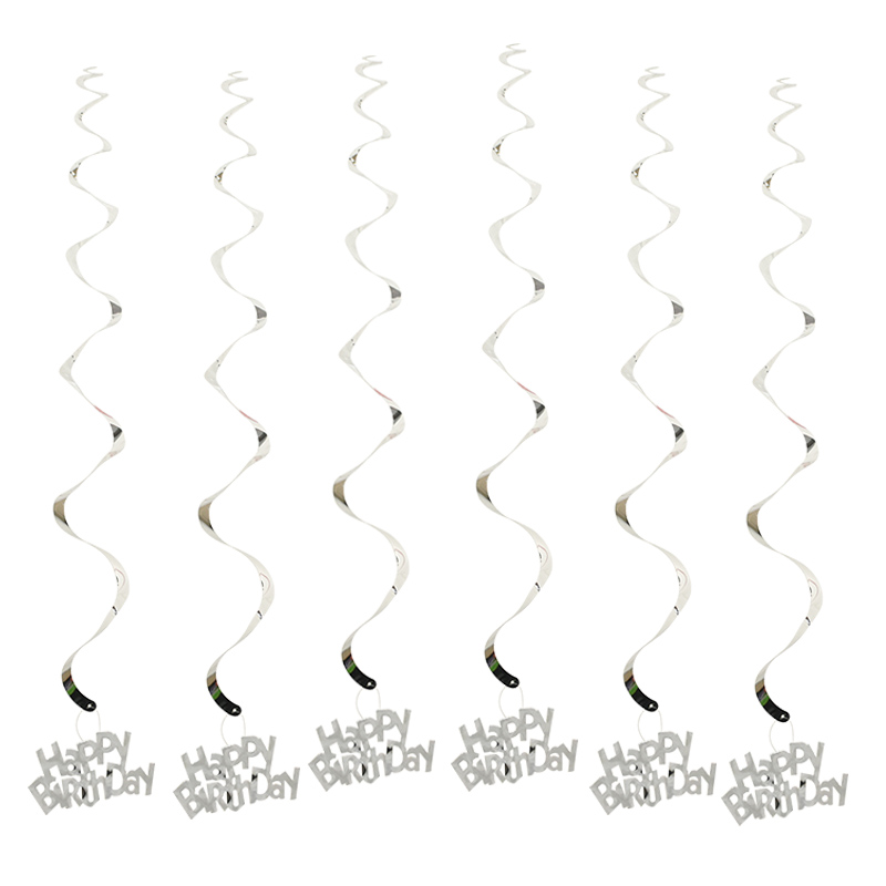 1 set pvc grattis på födelsedagen stjärnor spiral virvel tak hänge dekor bröllop hängande girlanger bunting party födelsedag tillbehör: B02