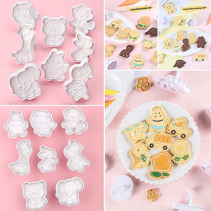 4 Teile/satz Ebene Kunststoff Keks Schimmel DIY Küche Kuchen Dekorieren Werkzeuge Cookie Cutter Stempel Fondant Embosser Sterben